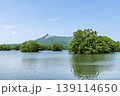 北海道　夏の大沼国定公園　大沼越しに見る北海道駒ヶ岳 139114650