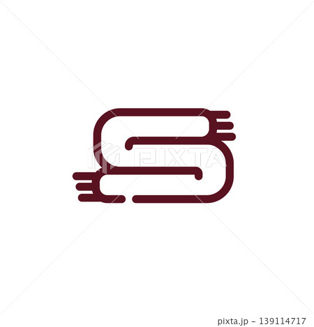Minimalist folded blanket line icon for home comfort and decor Minimalist folded blanket line icon for home comfort and decor 139114717