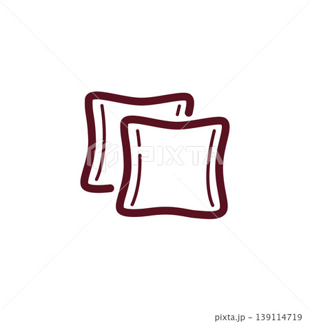 Minimalist pillows line icon for home decor stores and bedding comfort 139114719