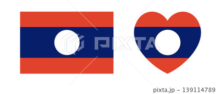 Flag of Laos heart, rectangular badge, background set. Rectangle, heart flag Laos button, sticker. National Laos flag heart, square icon, banner. Flag of Laos heart, rectangular badge, background set. Rectangle, heart flag Laos button, sticker. National Laos flag heart, square icon, banner. 139114789