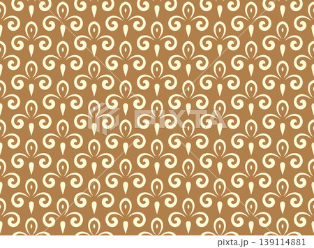 Flower geometric pattern. Seamless vector background. Yellow and beige ornament. Ornament for fabric, wallpaper, packaging. Decorative print Flower geometric pattern. Seamless vector background. Yellow and beige ornament. Ornament for fabric, wallpaper, packaging. Decorative print 139114881