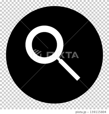 Search icon, round, monochrome, simple, vector, transparent, free material. Search icon, round, monochrome, simple, vector, transparent, free material. 139115804