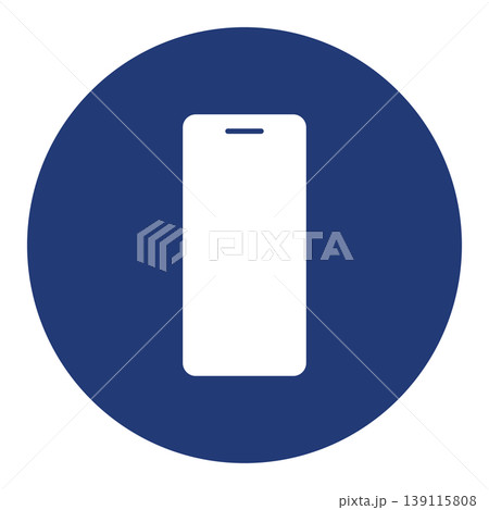 スマホアイコン 丸型 青 インディゴ シンプル ビジネス ベクター 139115808
