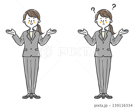 比較 選択 女性会社員 全身 ベクター 比較 選択 女性会社員 全身 ベクター 139116334