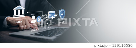 Digital Banking Finance and Security Workflow Concept Digital Banking Finance and Security Workflow Concept 139116550