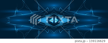 Blue neon digital symmetry, abstract background evokes mirrored circuitry and glowing nodes, sleek futuristic corridor illusion with electric blue glow, subtle motion and depth, immersive metaverse Blue neon digital symmetry, abstract background evokes mirrored circuitry and glowing nodes, sleek futuristic corridor illusion with electric blue glow, subtle motion and depth, immersive metaverse 139116629
