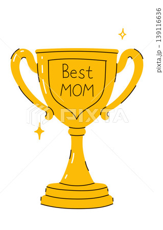 Golden cup for the best mom. Vector graphics Golden cup for the best mom. Vector graphics 139116636