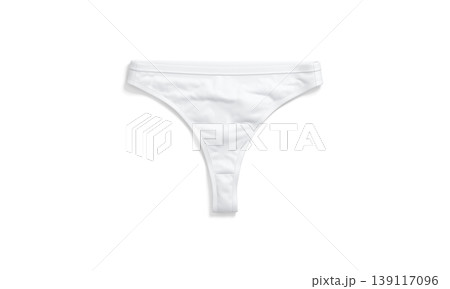 Blank white women thong underwear mockup png, transparent background, 3d rendering. Empty female cotton panties string mock up cut out. Clear textile drawers underclothes for woman body template. Blank white women thong underwear mockup png, transparent background, 3d rendering. Empty female cotton panties string mock up cut out. Clear textile drawers underclothes for woman body template. 139117096