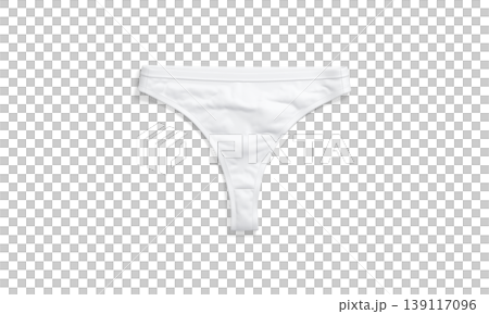 Blank white women thong underwear mockup png, transparent background, 3d rendering. Empty female cotton panties string mock up cut out. Clear textile drawers underclothes for woman body template. Blank white women thong underwear mockup png, transparent background, 3d rendering. Empty female cotton panties string mock up cut out. Clear textile drawers underclothes for woman body template. 139117096