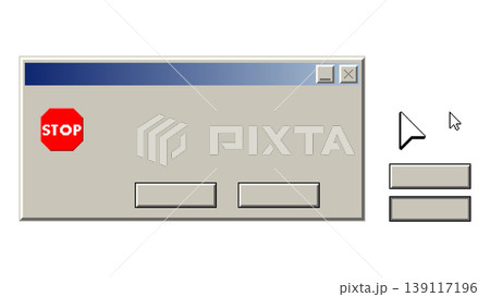 Pixel stop warning popup window interface set Pixel stop warning popup window interface set 139117196