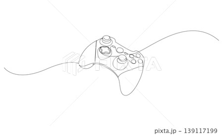 Linear Game Controller Horizontal Editable Stroke Illustration 139117199