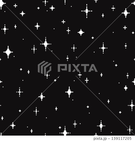 Pixel Star Sparkle Seamless Pattern Background 139117205