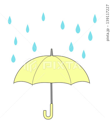 雨と傘のシンプルイラスト 梅雨の天気イメージ 139117227
