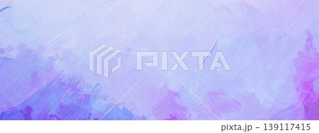Abstract oil painting presenting a gradient of purple, violet, and blue tones with visible brush strokes, creating a textured artistic background 139117415