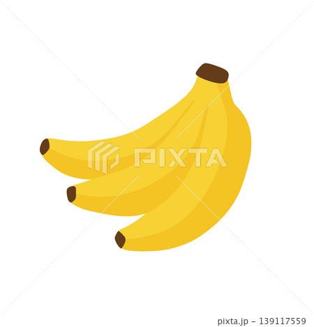 Yellow bananas bunch, fresh healthy tropical food drawing 139117559