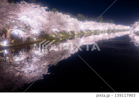弘前公園 さくらまつりの夜桜 弘前公園 さくらまつりの夜桜 139117903