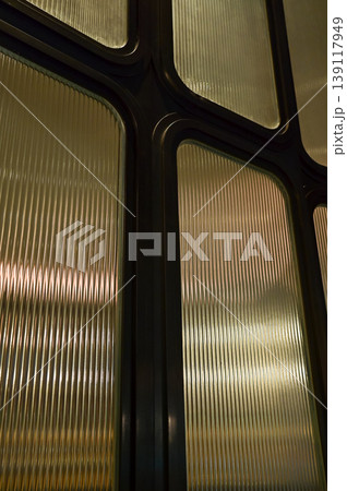 Close-up of the glass wall inside the home. Home decoration, home interiors. Home design elements. For background use. 139117949