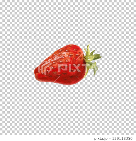 A single watercolor strawberry. Isolated illustration for product design, textiles, and print. A single watercolor strawberry. Isolated illustration for product design, textiles, and print. 139118350