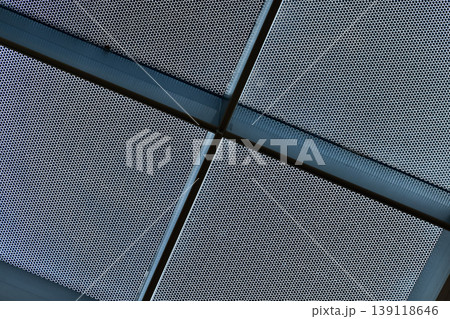 Abstract ceiling in office building, interior design. Details of modern architecture. Building abstract.  Building background. 139118646
