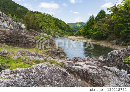 群馬県:神流川公園の岩場／群馬県神流(かんな)町 139118752