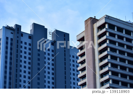 Exterior of modern architecture, modern city building. Modern architecture abstract background, building abstract. Exterior of modern architecture, modern city building. Modern architecture abstract background, building abstract. 139118903