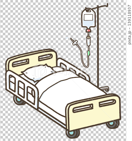 A bed that is flat and an IV drip A bed that is flat and an IV drip 139118937