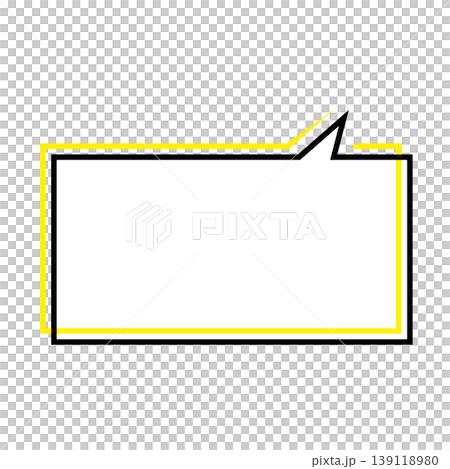 シンプルな横長四角の吹き出しイラスト 139118980