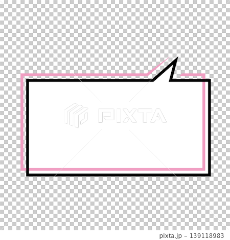 シンプルな横長四角の吹き出しイラスト シンプルな横長四角の吹き出しイラスト 139118983