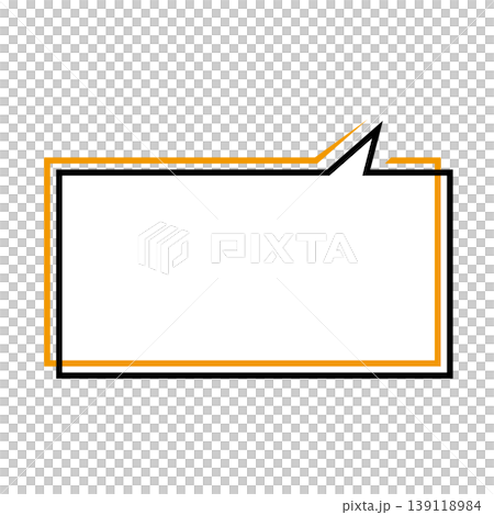 シンプルな横長四角の吹き出しイラスト 139118984