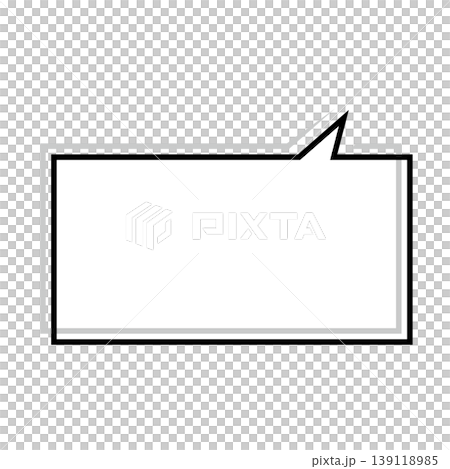 シンプルな横長四角の吹き出しイラスト シンプルな横長四角の吹き出しイラスト 139118985