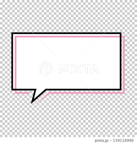 シンプルな横長四角の吹き出しイラスト シンプルな横長四角の吹き出しイラスト 139118990