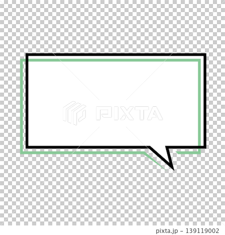 シンプルな横長四角の吹き出しイラスト シンプルな横長四角の吹き出しイラスト 139119002