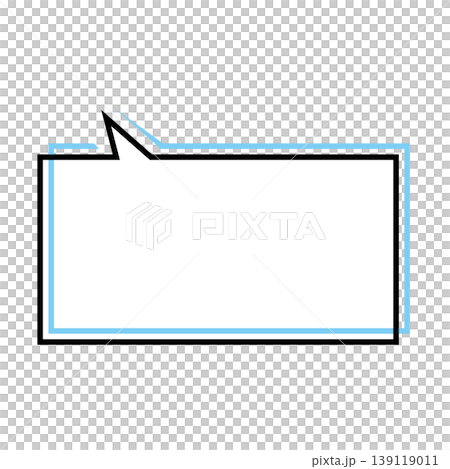 シンプルな横長四角の吹き出しイラスト シンプルな横長四角の吹き出しイラスト 139119011