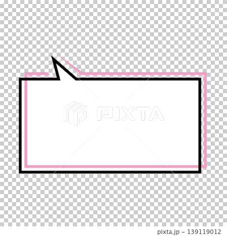 一個簡單的橫向矩形對話框插圖。 139119012