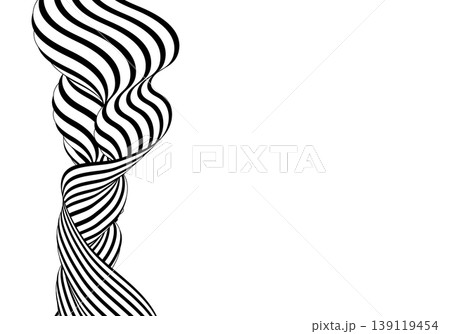 Vertical black and white wave in spiral shape with dynamic stripes and ample copy space. Eps 10 139119454