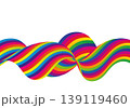 Abstract rainbow wave of bright colorful lines, isolated vector design element on white background. Eps 10 139119460