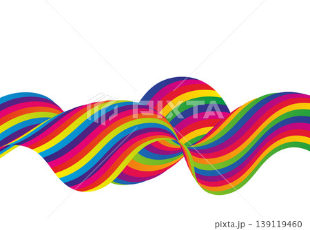 Abstract rainbow wave of bright colorful lines, isolated vector design element on white background. Eps 10 Abstract rainbow wave of bright colorful lines, isolated vector design element on white background. Eps 10 139119460