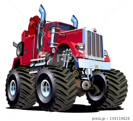 Cartoon Monster Tow Truck 139119828