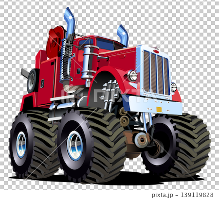 Cartoon Monster Tow Truck 139119828