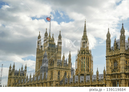 Silhouette backlight at sunset of London Famous Westminster uk landmark 139119884