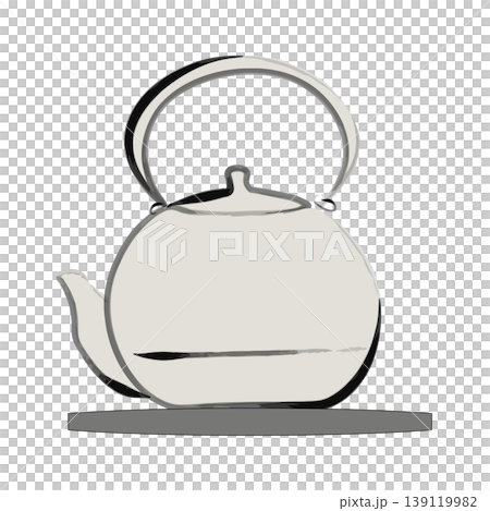 A simple illustration of a teapot drawn with a brush. A simple illustration of a teapot drawn with a brush. 139119982