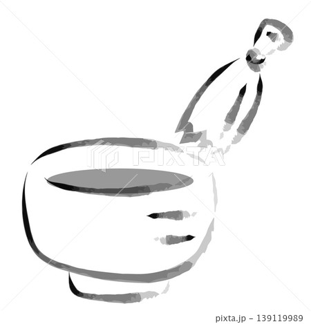 筆で描いた抹茶と茶筅のイラスト 筆で描いた抹茶と茶筅のイラスト 139119989