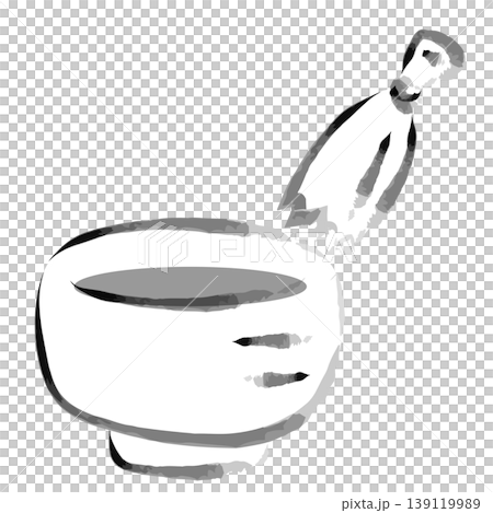 筆で描いた抹茶と茶筅のイラスト 筆で描いた抹茶と茶筅のイラスト 139119989