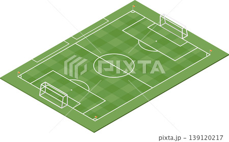Empty football field stock illustration 139120217