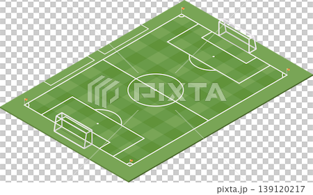 Empty football field stock illustration 139120217