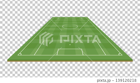 Football pitch long perspective stock illustration 139120218