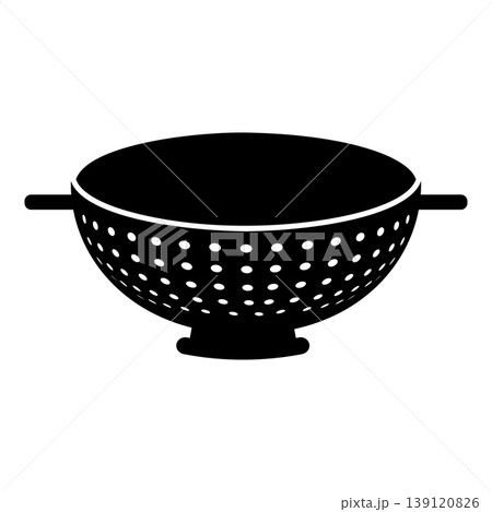 Colander sieve for pasta icon black color vector illustration image flat style 139120826