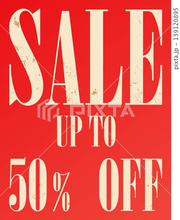 Vintage Red Sale Fifty Percent Poster Vintage Red Sale Fifty Percent Poster 139120895