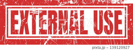 Grunge red external use word rubber stamp seal on white background. 139120927