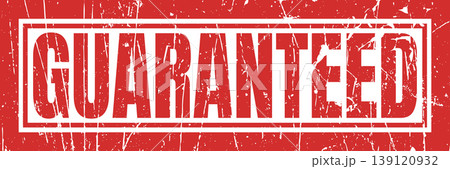 Guaranteed quality assurance red grunge stamp sign for service warranty and product trust. 139120932